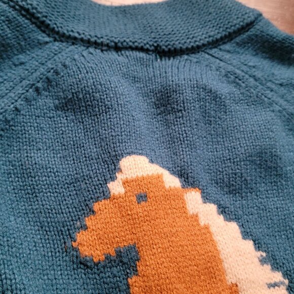 Anthropologie Tiny Horse Knit Zip Front Cardigan Womens S Western Equestrian - Picture 8 of 10